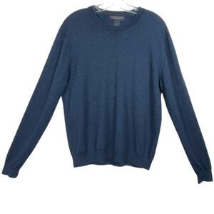 The Men’s Store at Bloomingdale’s Blue Merino Wool Crewneck Sweater Size L